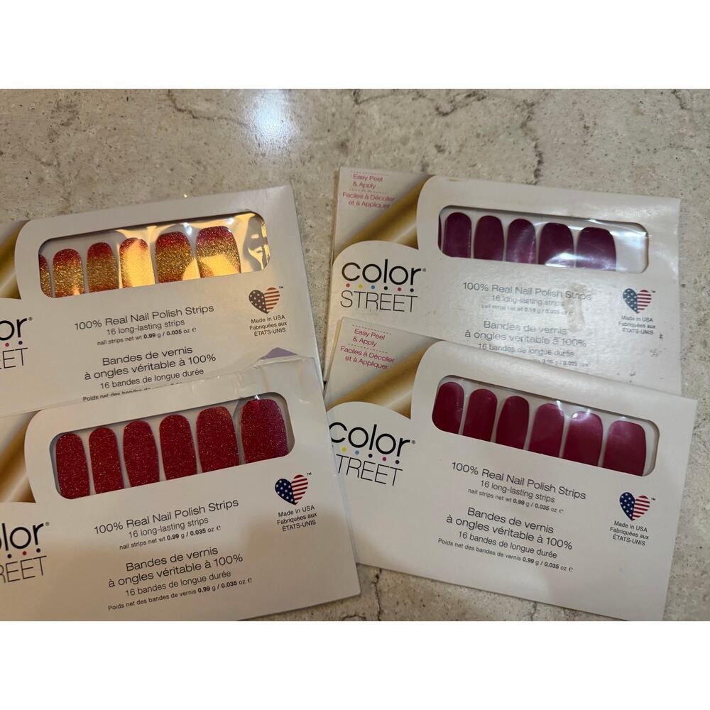 Color Street Strips- Cran-tastic, Sunset Boulevard, Venetian Velvet, Bad Blood